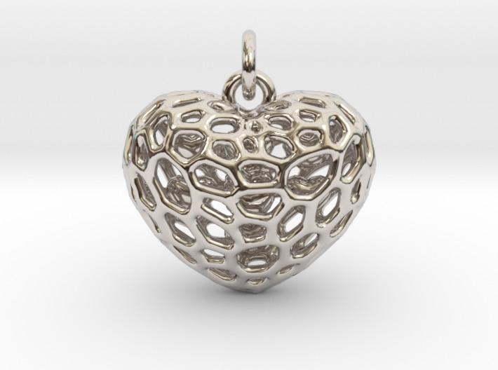 Voronoi heart filled with small hearts