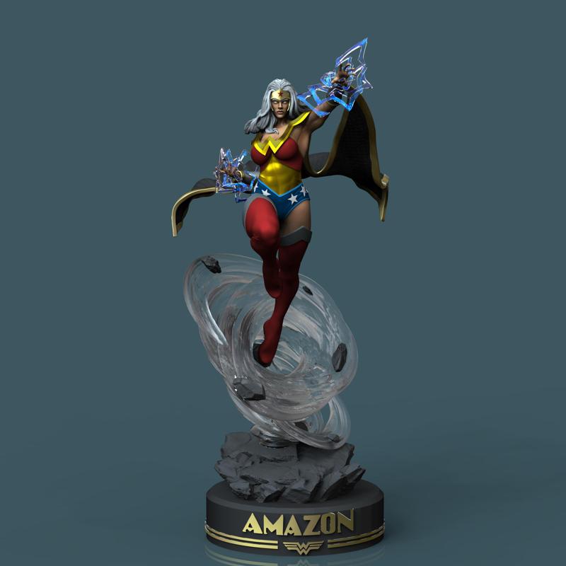 Amazon Amalgam comics STL for 3d printing Storm/Wonder woman