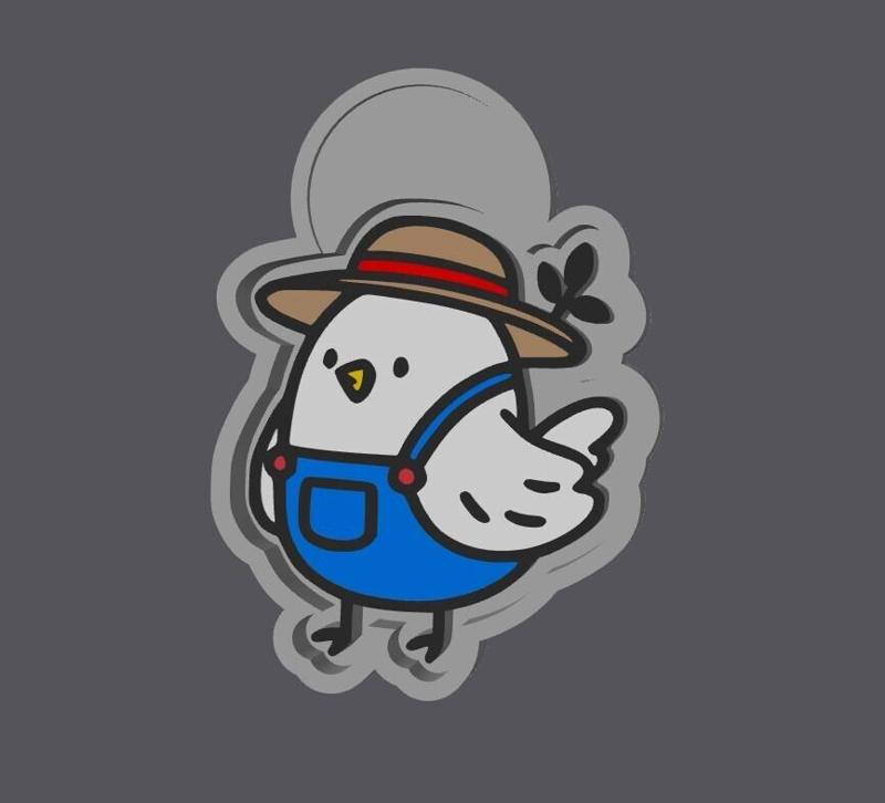 Farmer Chicken Freshie Mold Housing