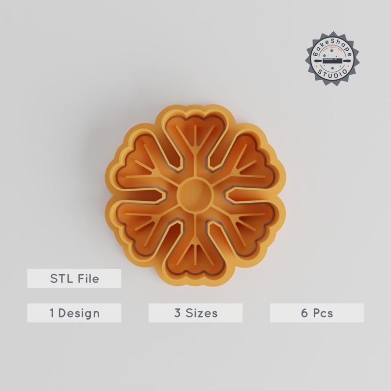 Snowflake Shape Cutter & Stamp Set, 6 Pieces, Perfect For Cookies & Fondant, Winter Crystal Designs, Christmas and Winter Theme PRODUCT_4955