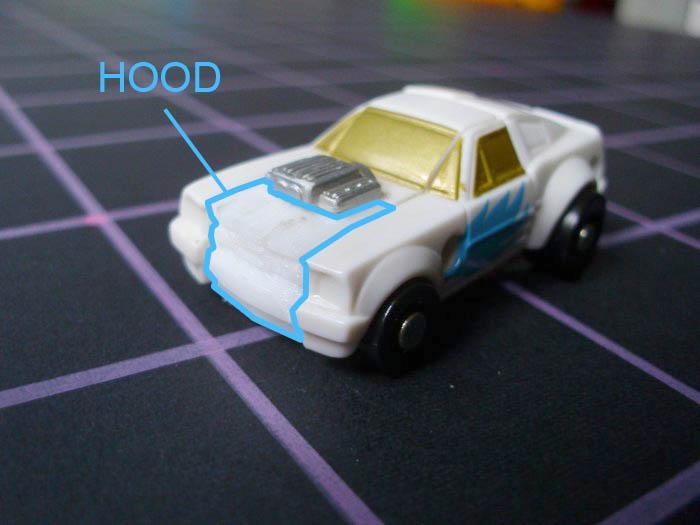 Hood / Chest for Micromaster Hotrod Patrol Trip-Up Transformer