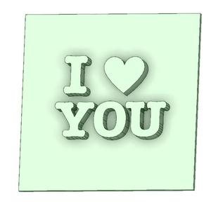 I love you 60x60mm cookie cutter