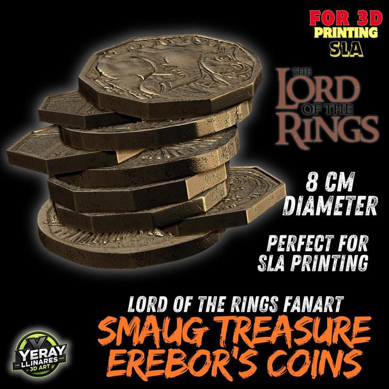 Treasure of Smaug Coins - Replica of the Spoils of Erebor - SLA 3D Printing Model