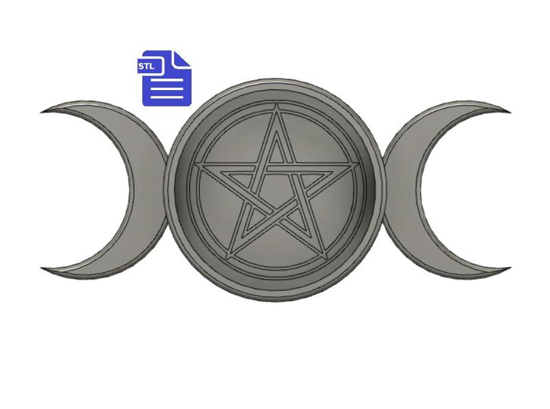 Triple Moon Dish / Trinket Dish / Candle Holder for altar