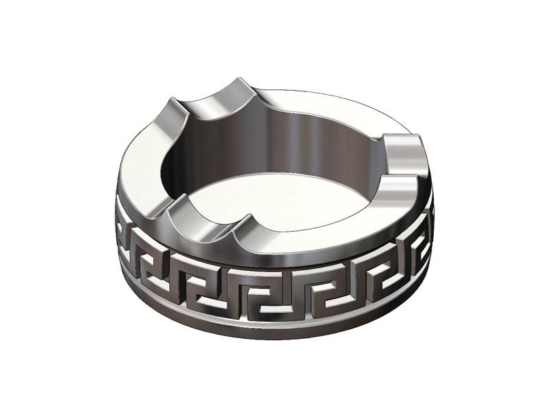 Versace greek key pattern carved ashtray bowl 3D print model