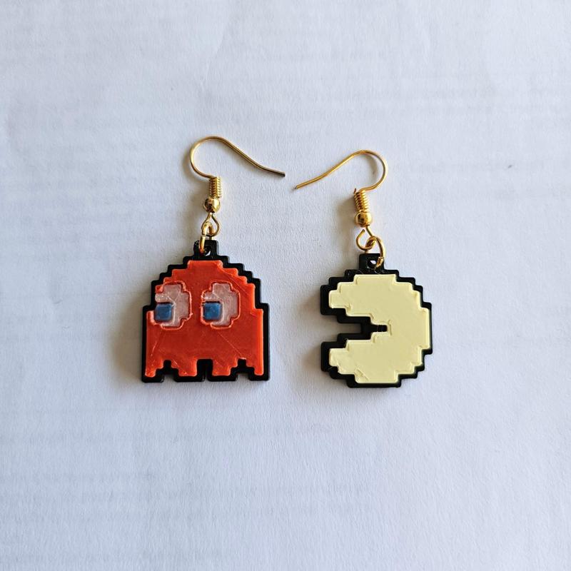 Pacman earrings // Pendientes del comecocos