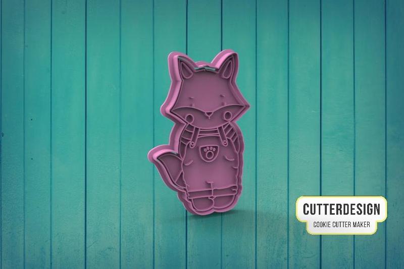 Fox In Overalls Cookie Cutter