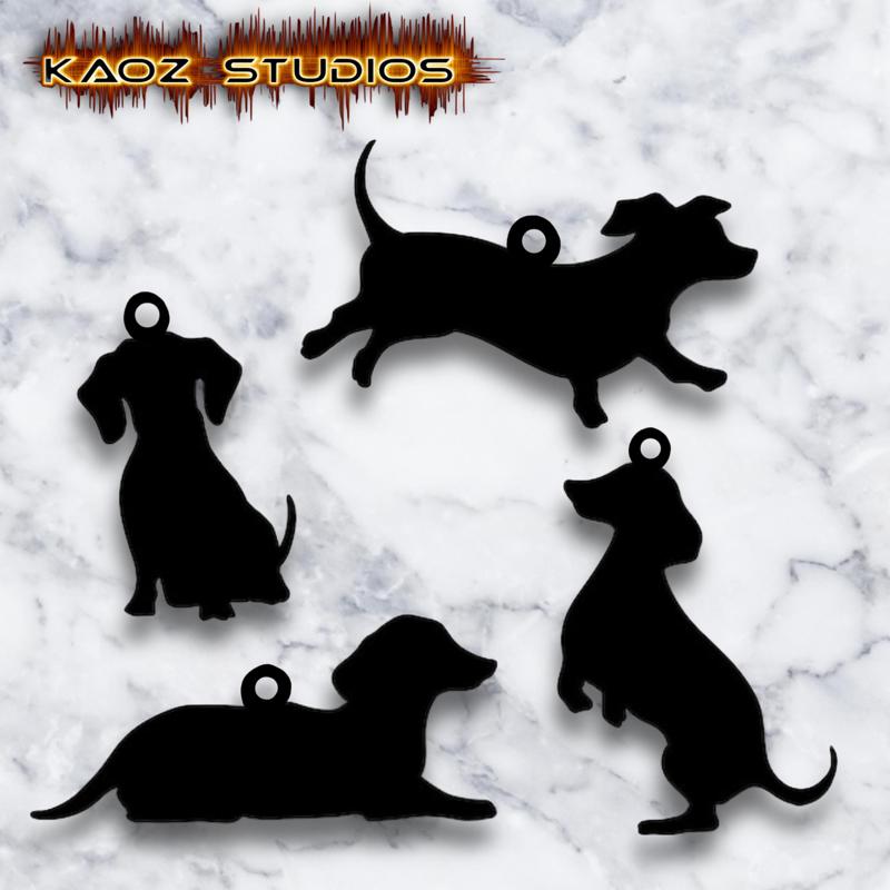 4 pack of dachshund jewelry earrings necklace keychain pendant