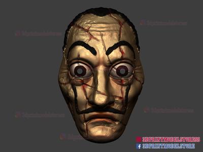 Money Heist Dali Mask Dark - Cosplay Helmet - Halloween Costume