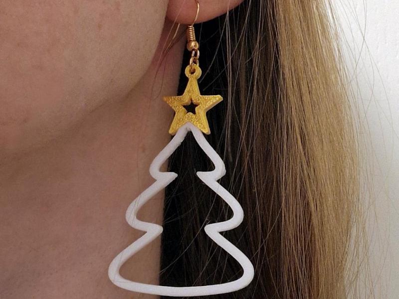 Elegant Christmas tree earrings/ornaments