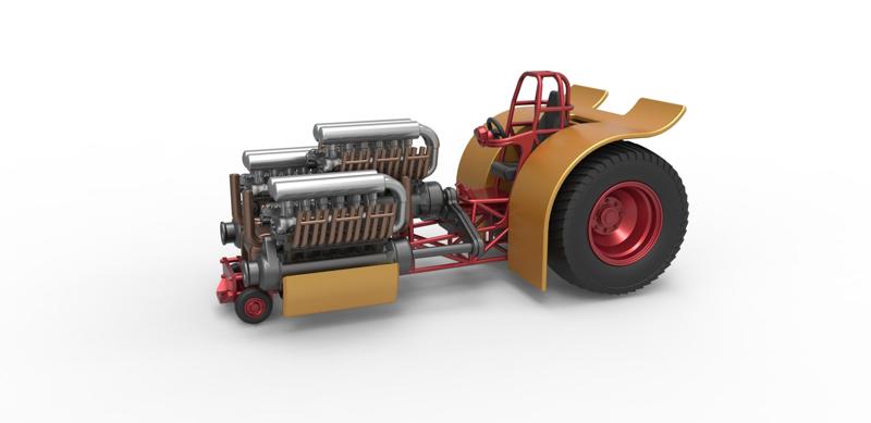 Diecast Pulling tractor with 3 engines V12 Scale 1 to 25