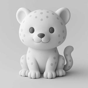 Cute Leopard Figurine – 3D Printable Cartoon Animal Model