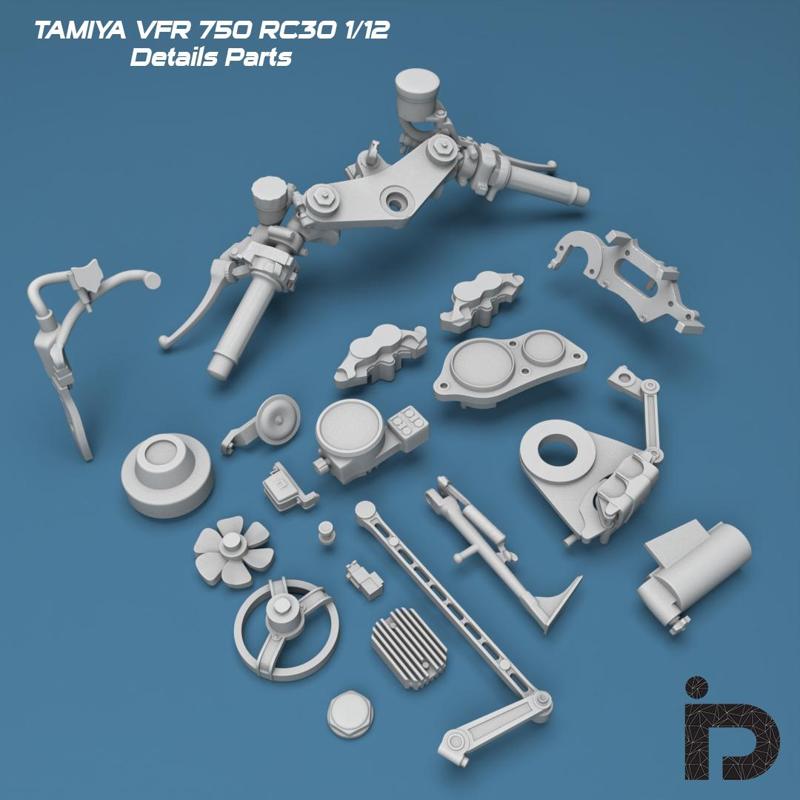 Detail Parts for Tamiya 1/12 VFR 750 RC 30