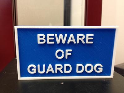 Beware of Guard Dog Sign V2