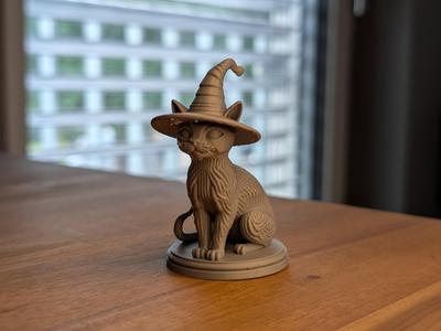 Witch Cat Figurine – Halloween Magic Statue