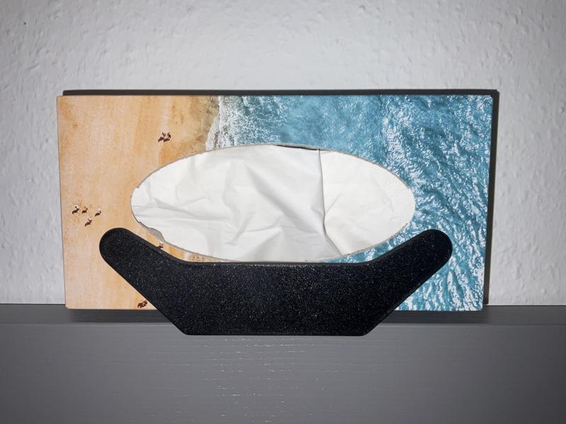 Handkerchief box holder for the headboard