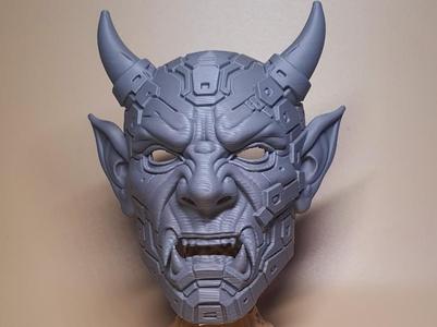goblin-cyberpunk inspired Oni demon mask