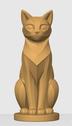Stylized cat sculpture