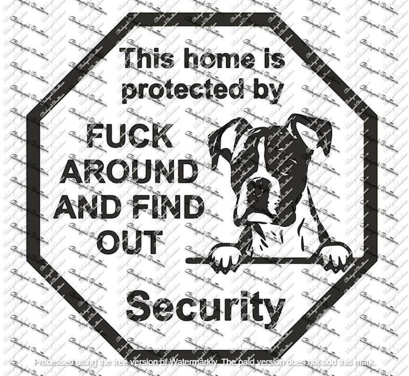 BOXER FAFO FUCK AROUND AND FIND OUT SIGN DECOR SECURITY SIGN