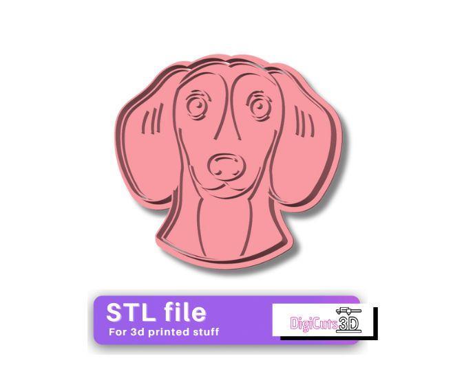Dachshund Face Cookie Cutter STL FILE - Teckel, Sausage dog - pets theme cookie cutters