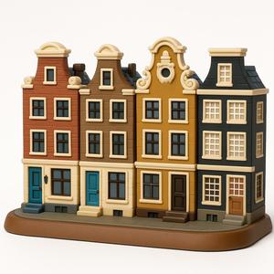 Amsterdam Canal Houses - Stylized Historic Miniatures