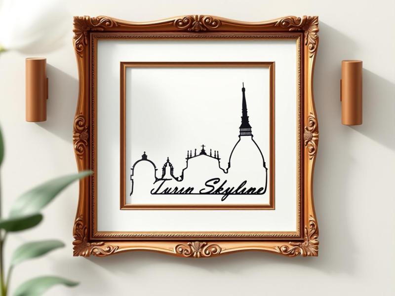 Line Art Turin Skyline