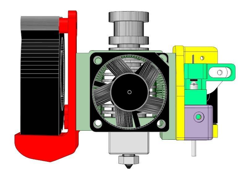 Compact AIO Fan with retractable Z-Probe for E3D V6/clone Hotend