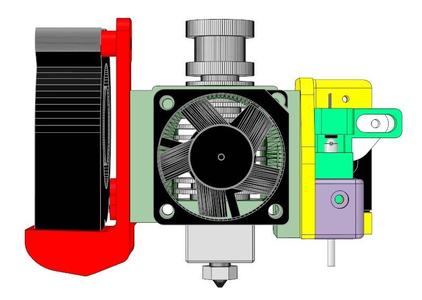 Compact AIO Fan with retractable Z-Probe for E3D V6/clone Hotend