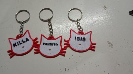 Customizable cat keychain