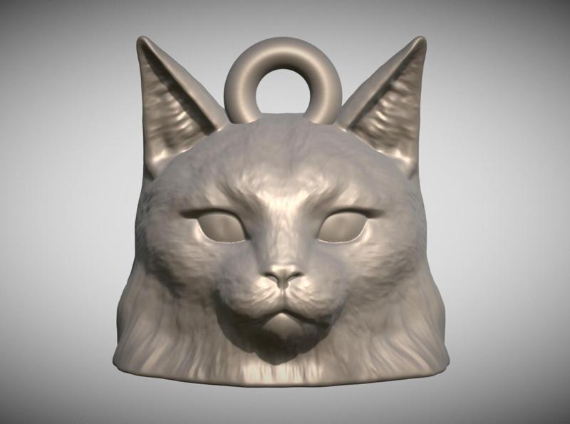 Norwegian Forest cat head key ring for 3D printing