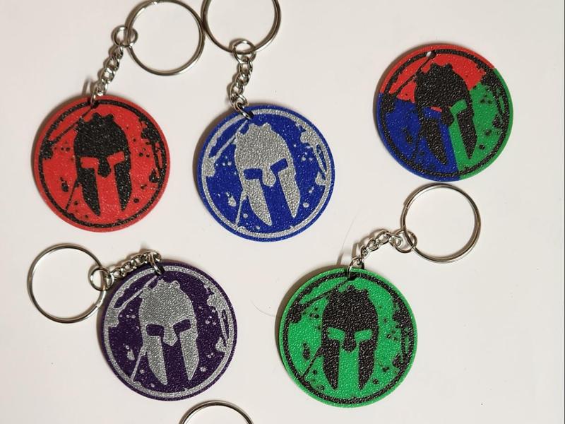 Spartan Race Medals Keychain