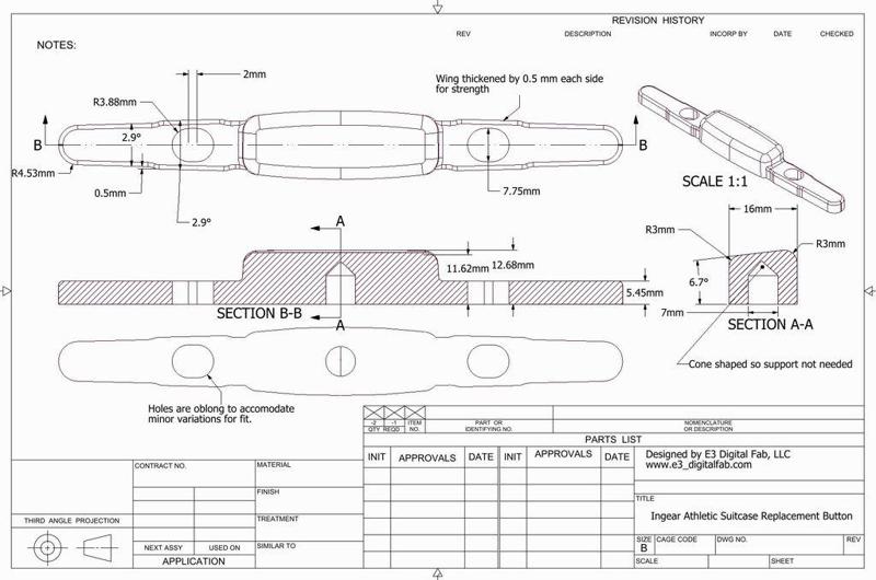 Ingear Athletic suitcase handle button