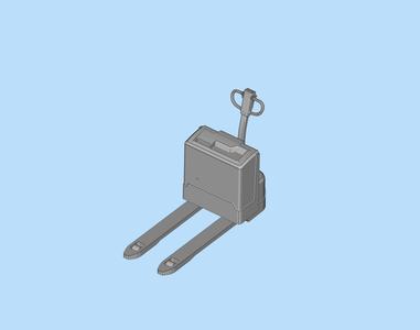 Digital model of warehouse storage electric forklift parts scene