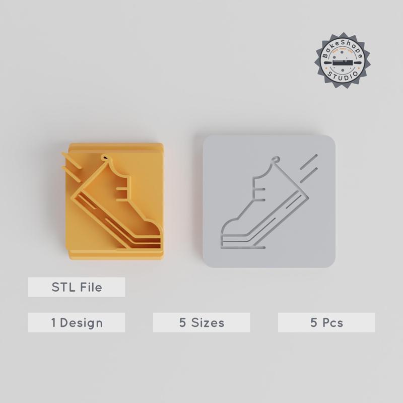 Versatile Shoe Stamp Tile, 5 Motif Sizes, Ideal for Clay & Cookies