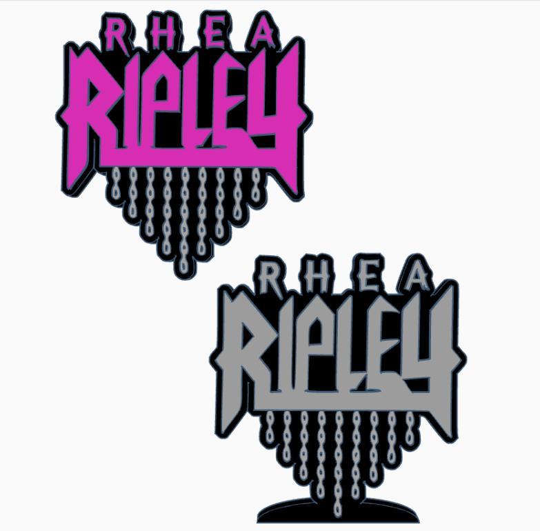 2x RHEA RIPLEY (WWE) Logo Display by MANIACMANCAVE3D