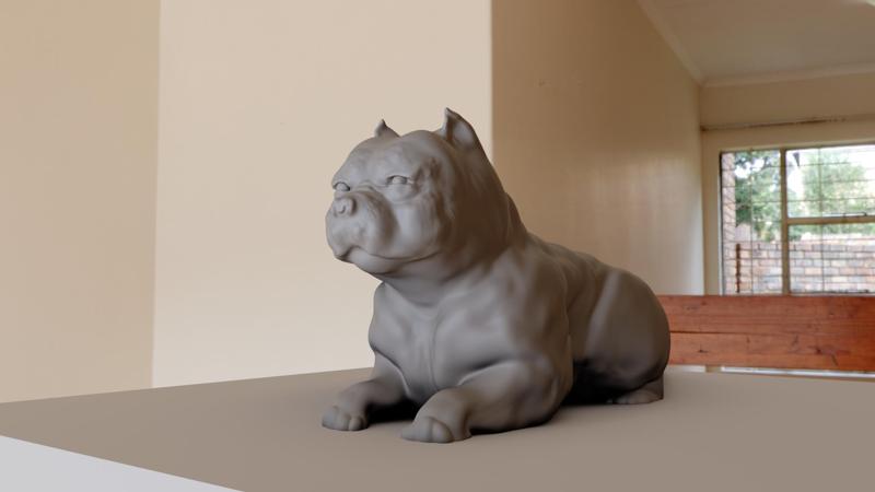 exotic bully bull dog sitting stl