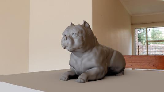 exotic bully bull dog sitting stl