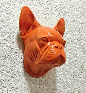 french bulldog head wall mount stl