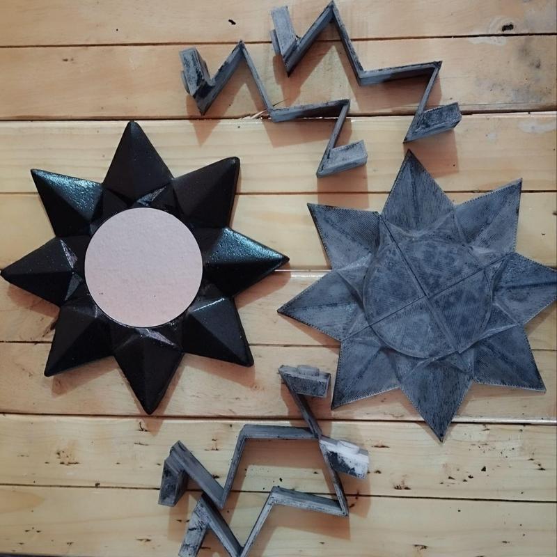 8-Pointed Star Shaped Mirror Frame with Mold for Cement or Plaster
