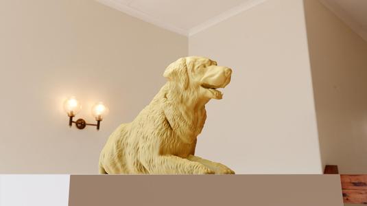 golden retriever lying down stl