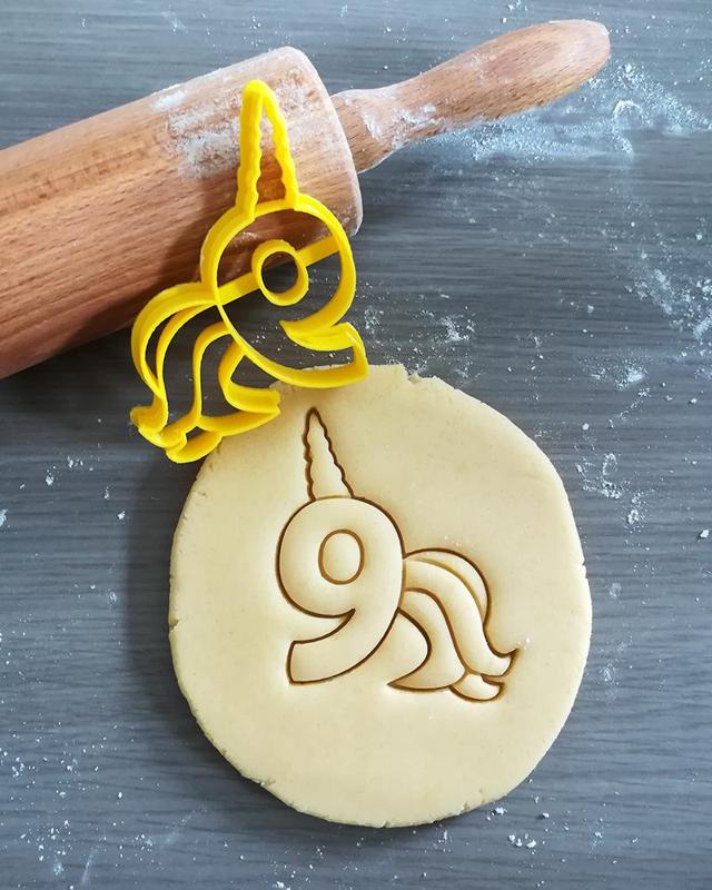 Unicorn Birthday Number 9 Cookie Cutter