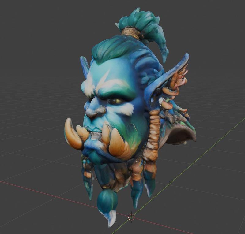 3D Fantasy Troll Warrior Bust WOW
