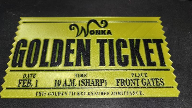 Willy Wonka golden Ticket Flush Print