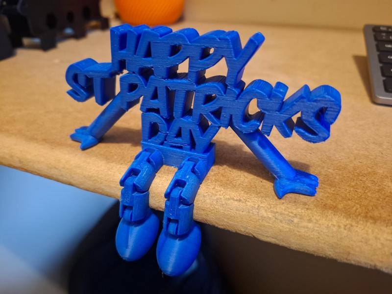 Articulated happy St Patricks Day
