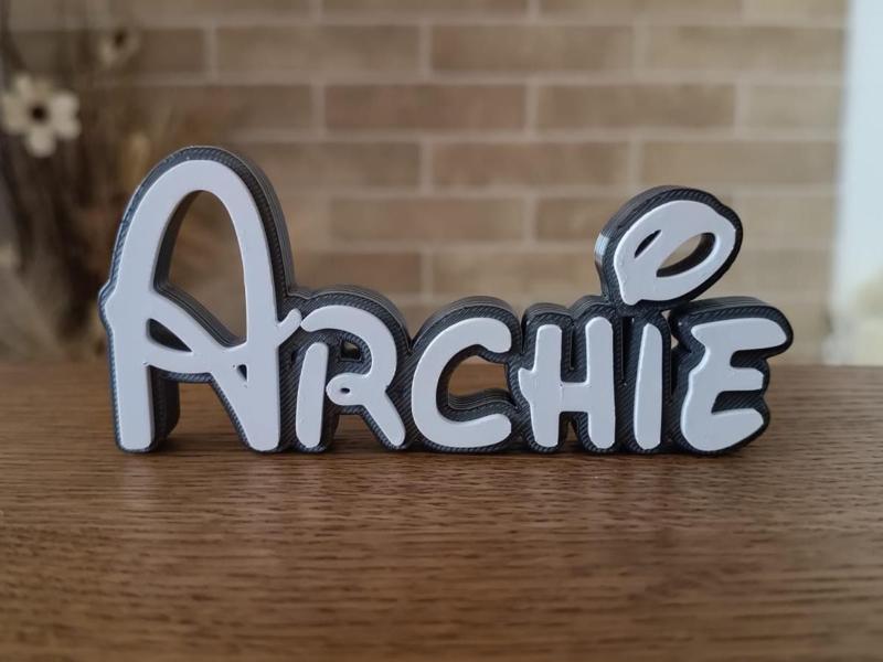 Disney Name Sign Archie Kid Room Wall Decor Tag 