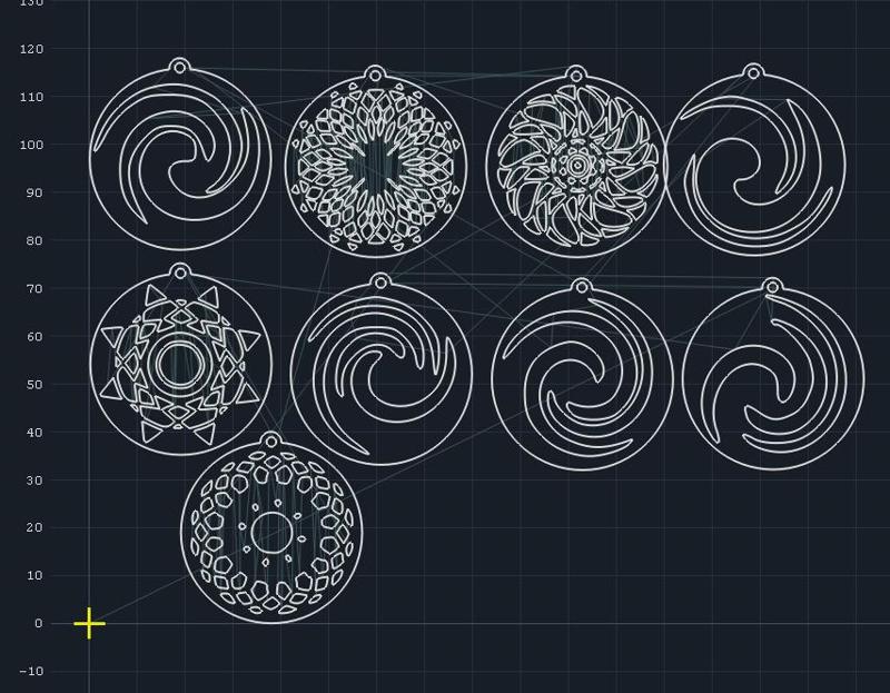 mandala tourbillon style earring