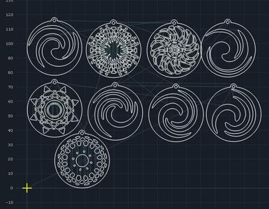 mandala tourbillon style earring