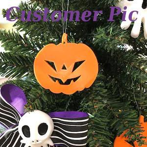 4 Halloween Pumpkin Jack O lantern Ornaments