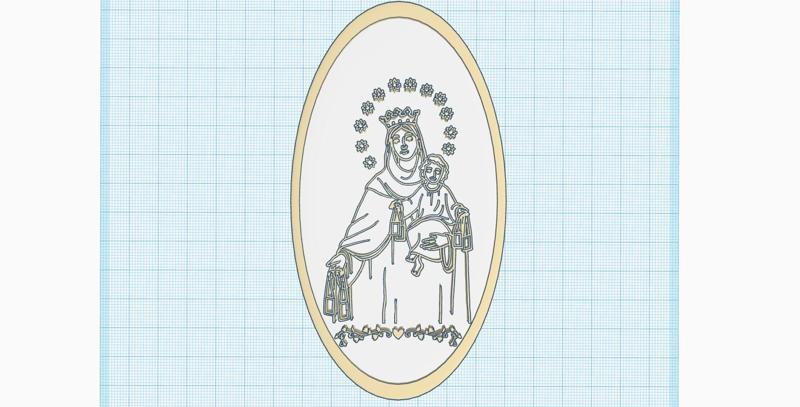 Mother Mary and Child Jesus Christ Icon, medalion, Christian gift