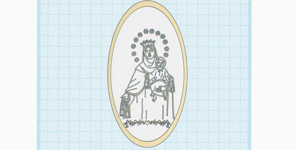 Mother Mary and Child Jesus Christ Icon, medalion, Christian gift